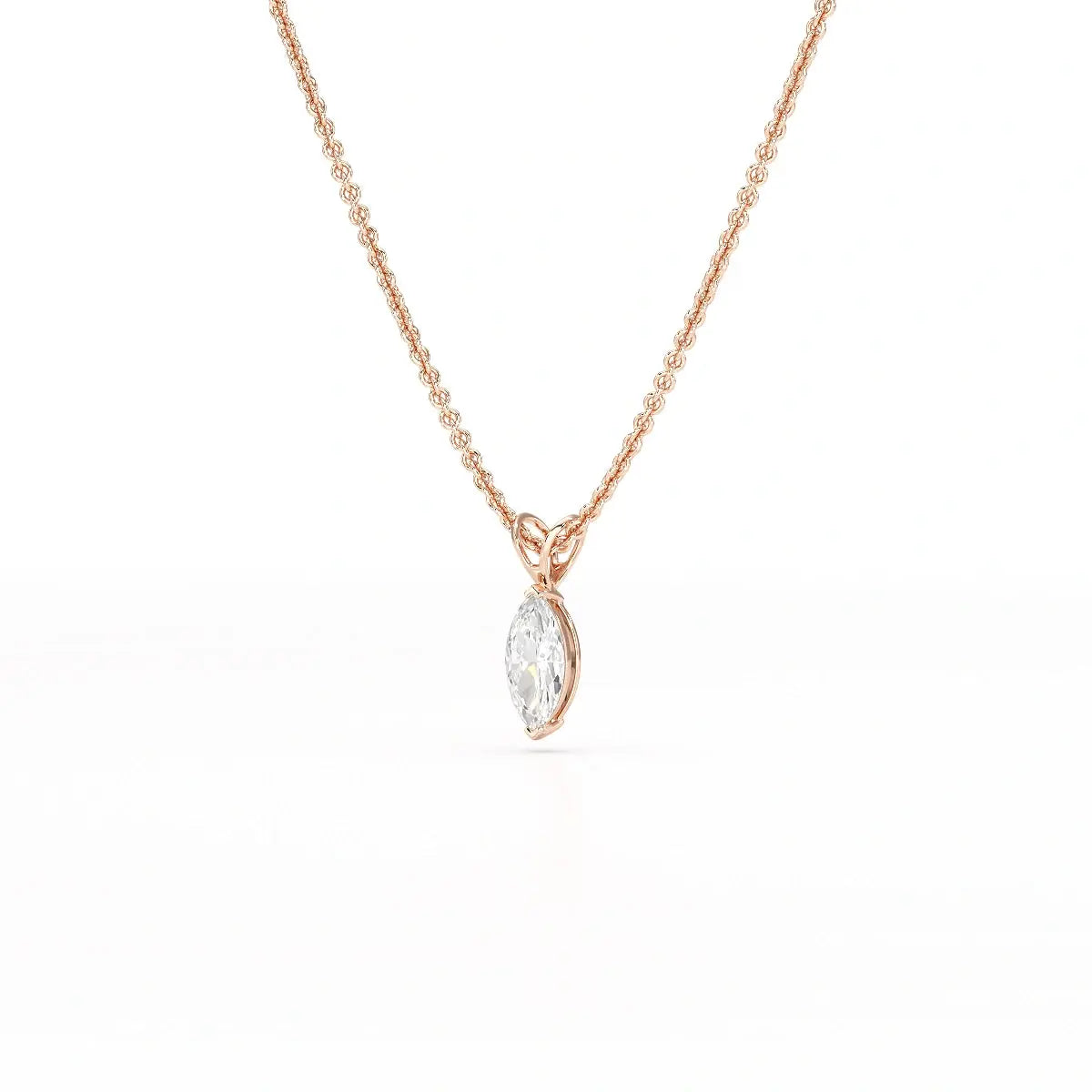 1 CT Lab Grown Diamond Marquise Solitaire Pendant