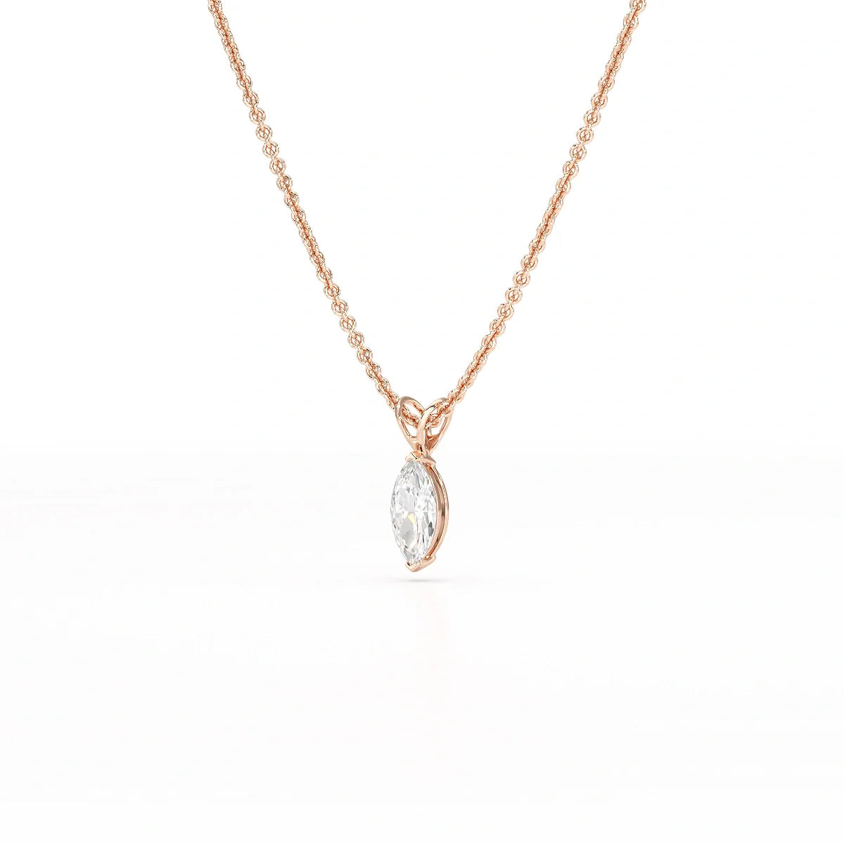 1 CT Lab Grown Diamond Marquise Solitaire Pendant