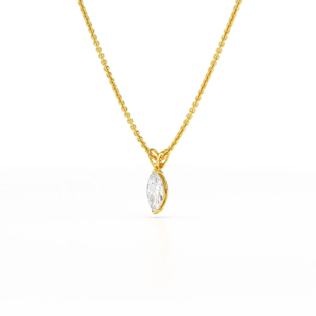 1 CT Lab Grown Diamond Marquise Solitaire Pendant