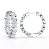 Marquise Cut Lab Diamond Hoop Earrings