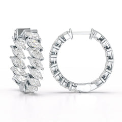 3.4 CT Marquise Cut Lab Diamond Hoop Earrings Jama Jewels