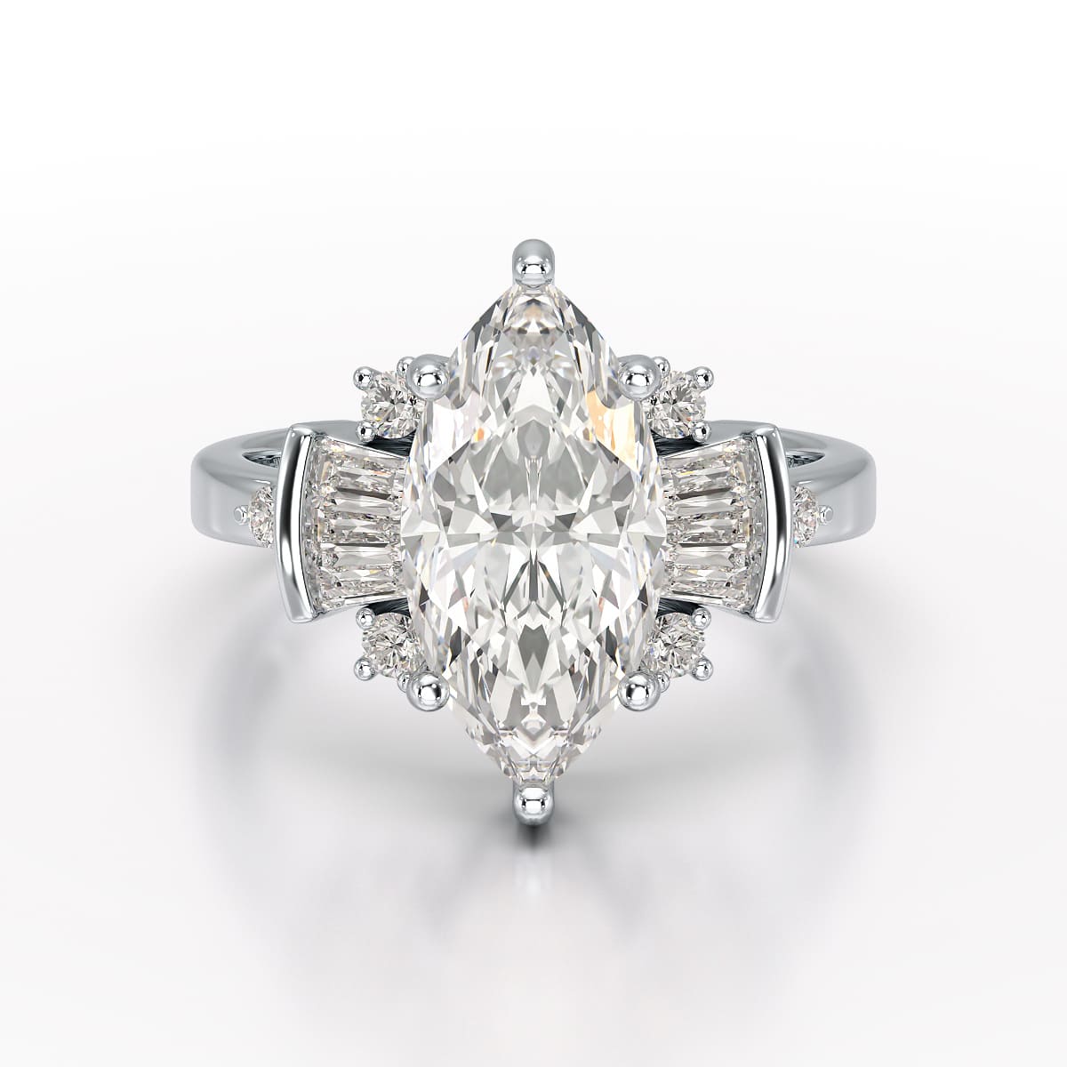 Marquise 3.49 Carat Lab Grown Diamond Wedding Ring - Jama Jewels
