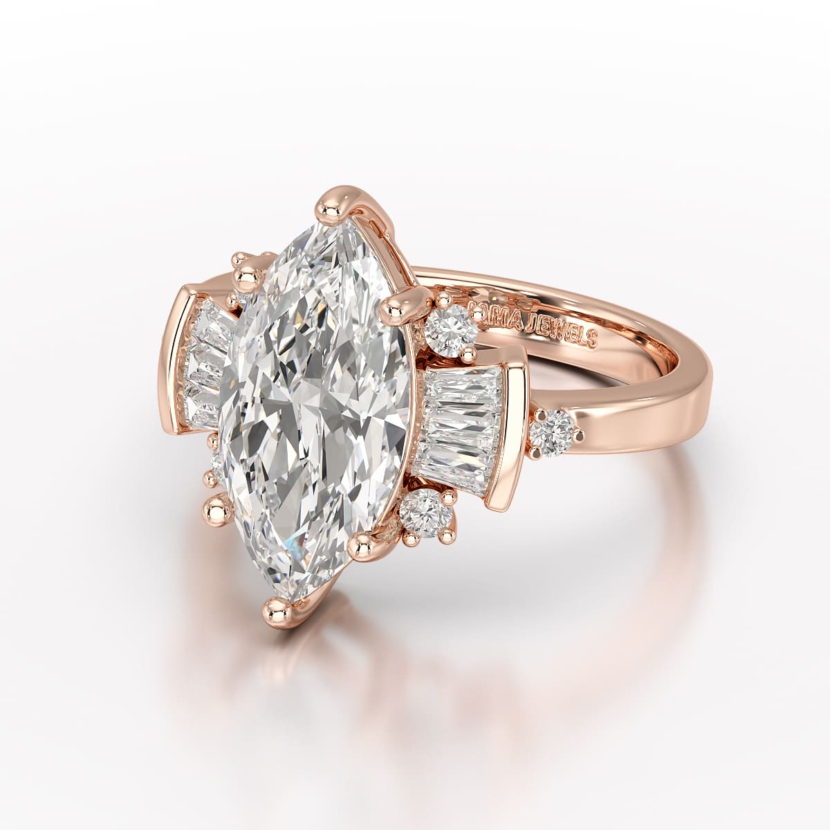 Marquise 3.49 Carat Lab Grown Diamond Wedding Ring - Jama Jewels