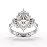 Marquise 3.49 Carat Lab Grown Diamond Wedding Ring - Jama Jewels