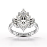 Marquise 3.49 Carat Lab Grown Diamond Wedding Ring - Jama Jewels