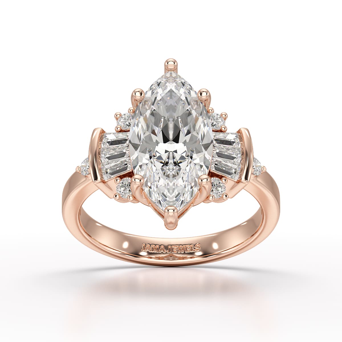 Marquise 3.49 Carat Lab Grown Diamond Wedding Ring - Jama Jewels