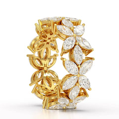 3.5 CT Marquise Cut Flower Shape Lab Diamond Ring Jama Jewels