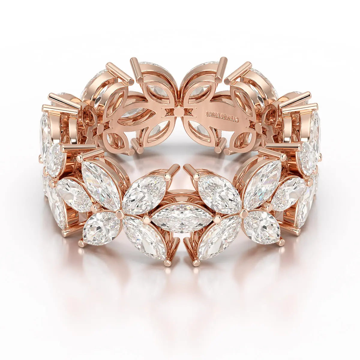 3.5 CT Marquise Cut Flower Shape Lab Diamond Ring Jama Jewels