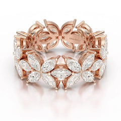 3.5 CT Marquise Cut Flower Shape Lab Diamond Ring Jama Jewels