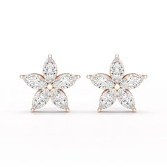 3 CT Marquise Cut Lab Diamond Stud Earrings Jama Jewels