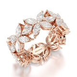 3.5 CT Marquise Cut Flower Shape Lab Diamond Ring