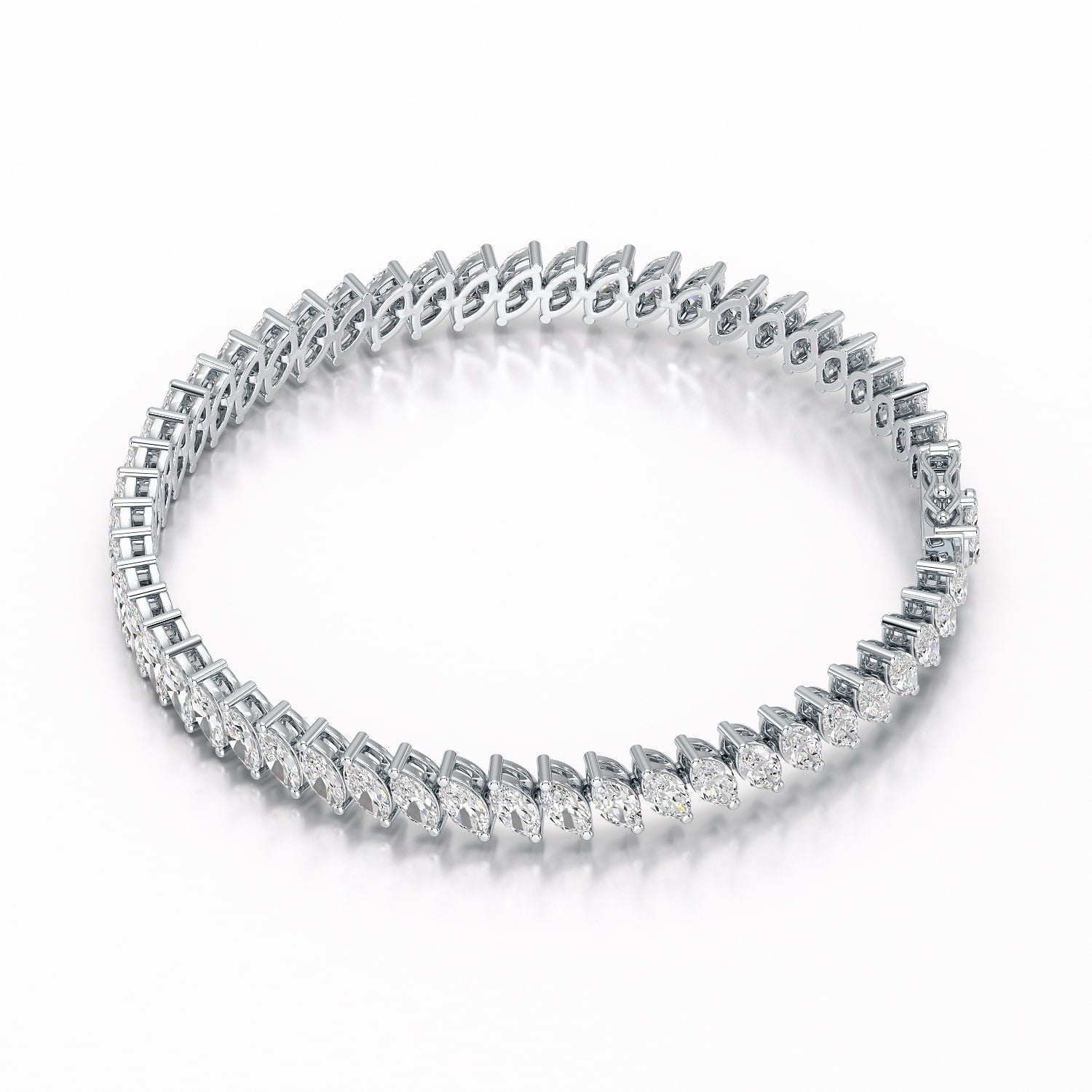 13.25 Marquise Cut Carat Tennis Lab Diamond Bracelet