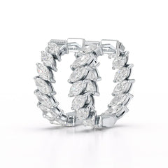 3.4 CT Marquise Cut Lab Diamond Hoop Earrings Jama Jewels