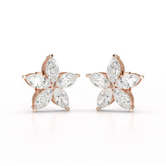3 CT Marquise Cut Lab Diamond Stud Earrings Jama Jewels
