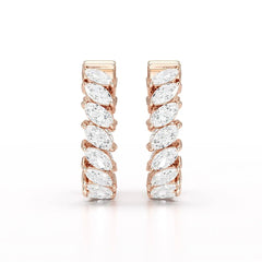 3.4 CT Marquise Cut Lab Diamond Hoop Earrings Jama Jewels