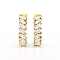 3.4 CT Marquise Cut Lab Diamond Hoop Earrings Jama Jewels