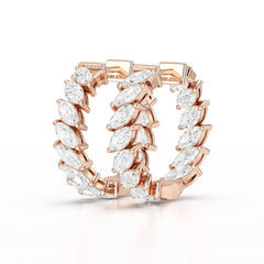 3.4 CT Marquise Cut Lab Diamond Hoop Earrings Jama Jewels