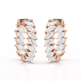 Marquise Cut Lab Diamond Hoop Earrings