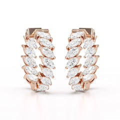 3.4 CT Marquise Cut Lab Diamond Hoop Earrings Jama Jewels