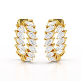 Marquise Cut Lab Diamond Hoop Earrings