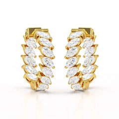 3.4 CT Marquise Cut Lab Diamond Hoop Earrings Jama Jewels