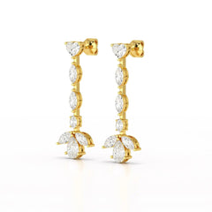 6 CT Multi shape Dangle Lab Diamond Earrings