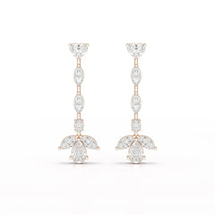 6 CT Multi shape Dangle Lab Diamond Earrings