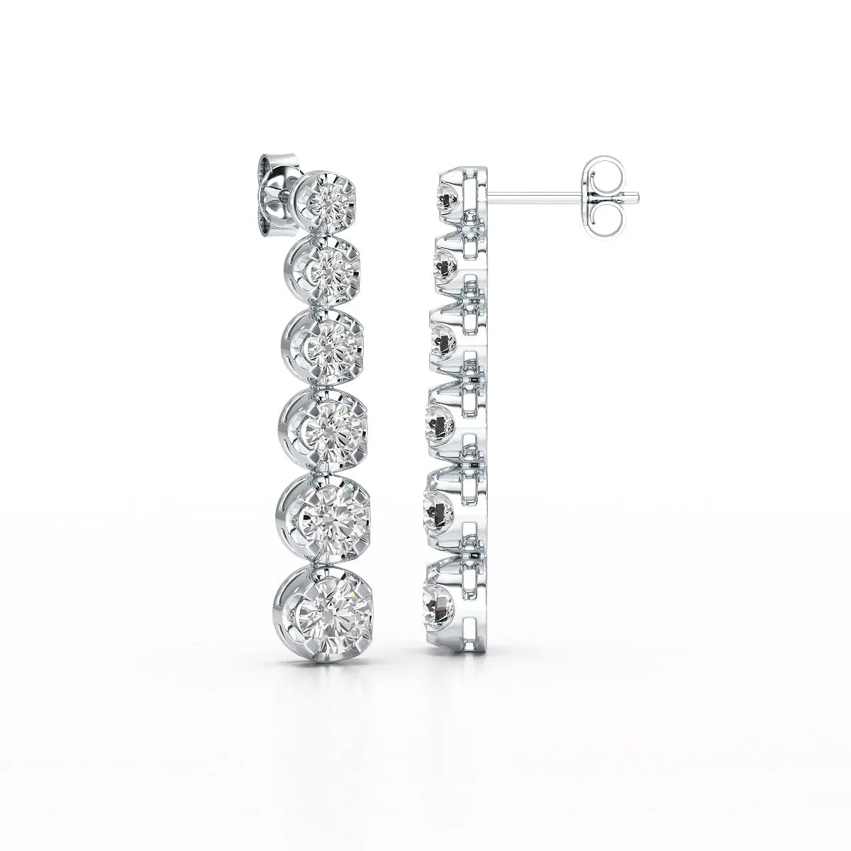3 CT Lab Diamond Bridal Drop Dangle Earrings - Jama Jewels