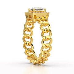 1.18 CT Princess Cut Halo Lab Diamond Ring Jama Jewels