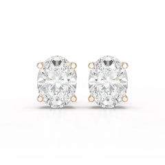 1 CT Oval Pair Solitaire Lab Diamond Stud Earrings