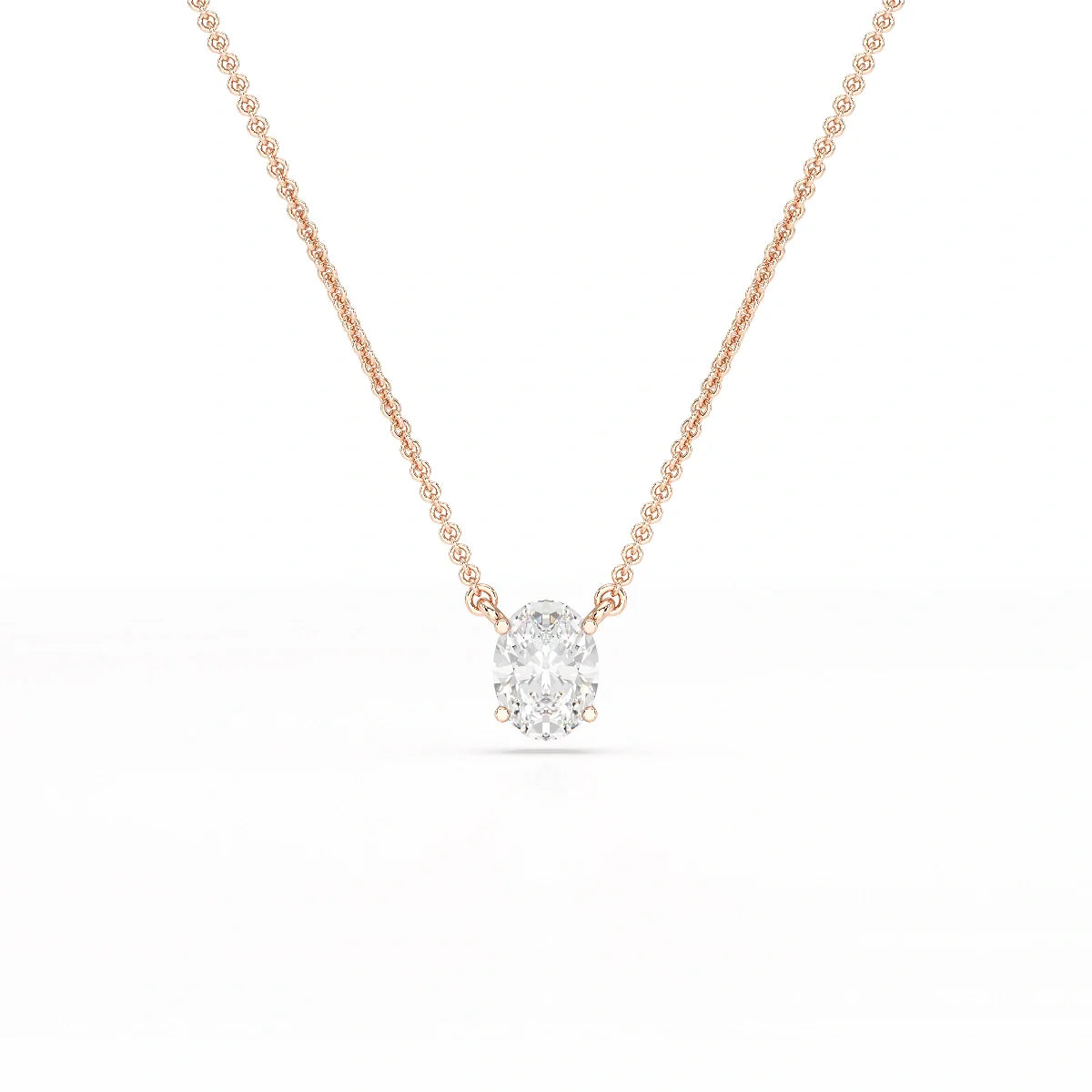 1 CT Oval Lab Grown Diamond Solitaire Pendant