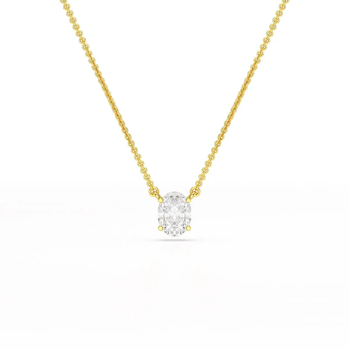 1 CT Oval Lab Grown Diamond Solitaire Pendant