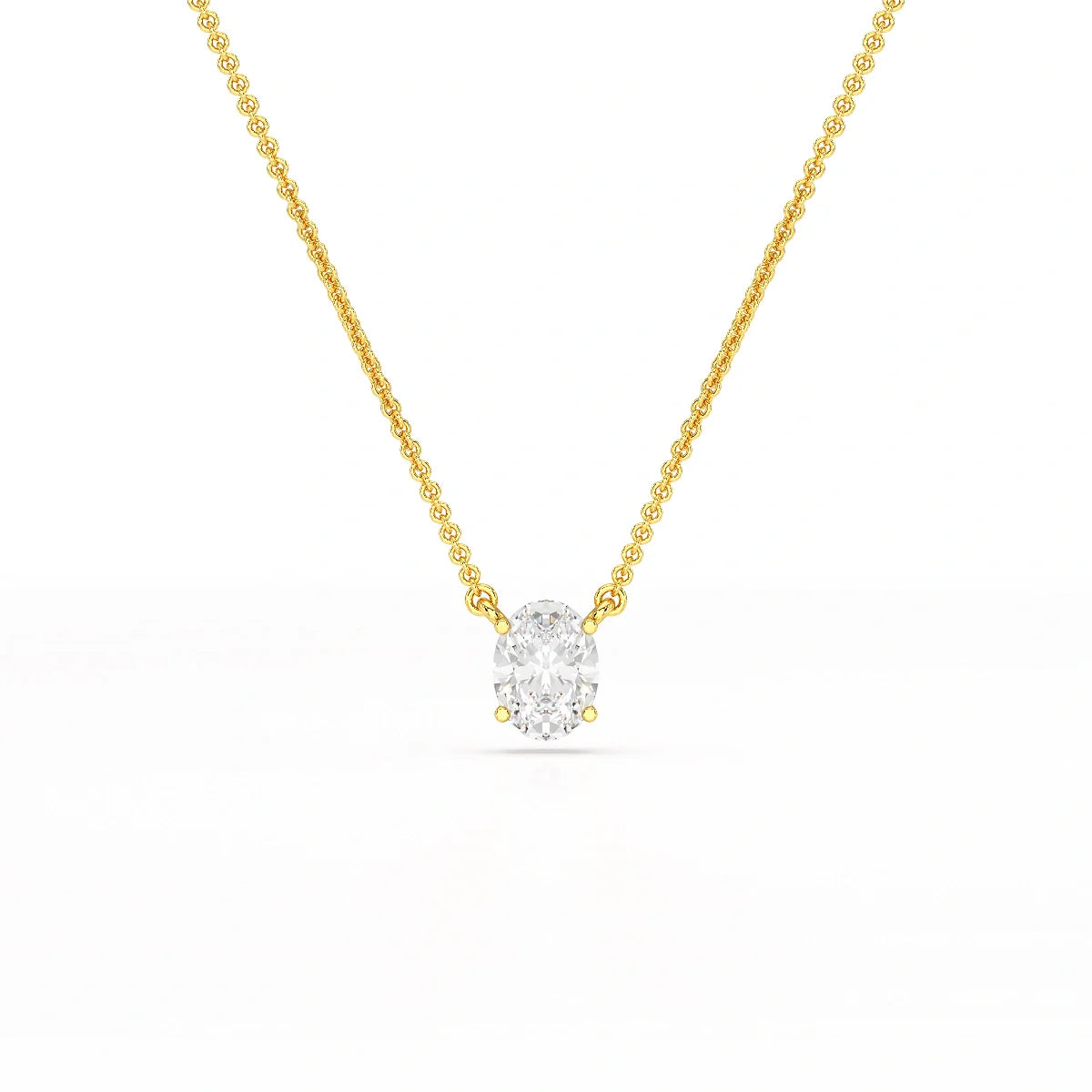 1 CT Oval Lab Grown Diamond Solitaire Pendant