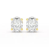 1 CT Oval Pair Solitaire Lab Diamond Stud Earrings