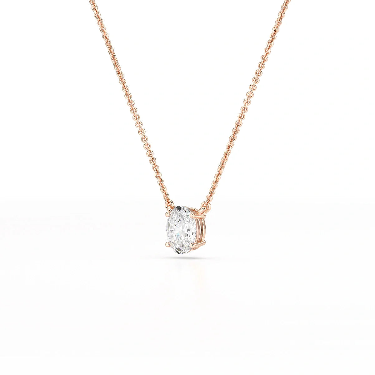 1 CT Oval Lab Grown Diamond Solitaire Pendant