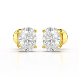 1 CT Oval Pair Solitaire Lab Diamond Stud Earrings