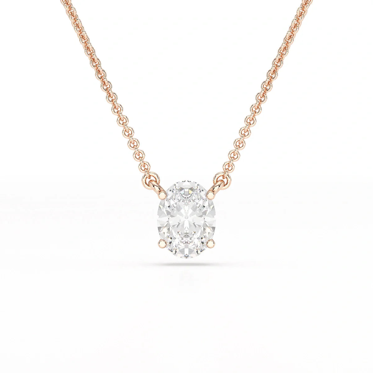 1 CT Oval Lab Grown Diamond Solitaire Pendant