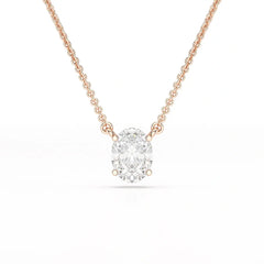 1 CT Oval Lab Grown Diamond Solitaire Pendant