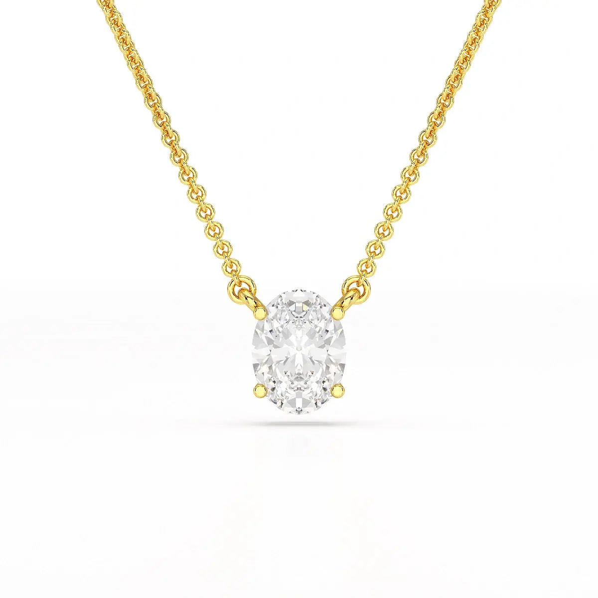 1 CT Oval Lab Grown Diamond Solitaire Pendant