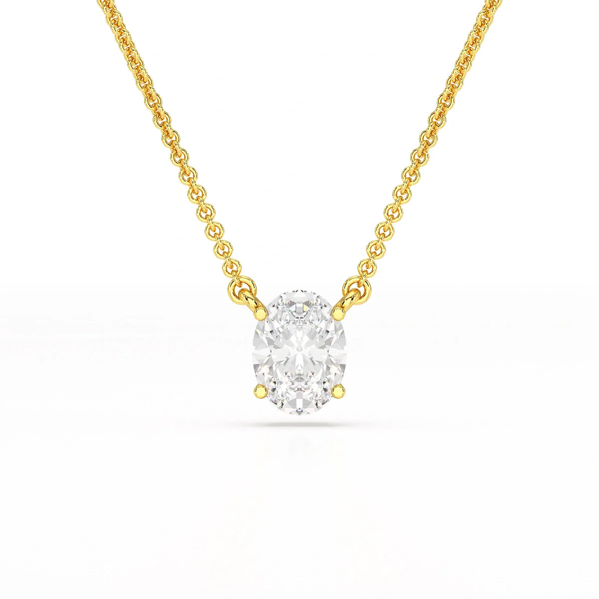 1 CT Oval Lab Grown Diamond Solitaire Pendant