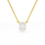 1 CT Oval Lab Grown Diamond Solitaire Pendant
