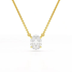 1 CT Oval Lab Grown Diamond Solitaire Pendant