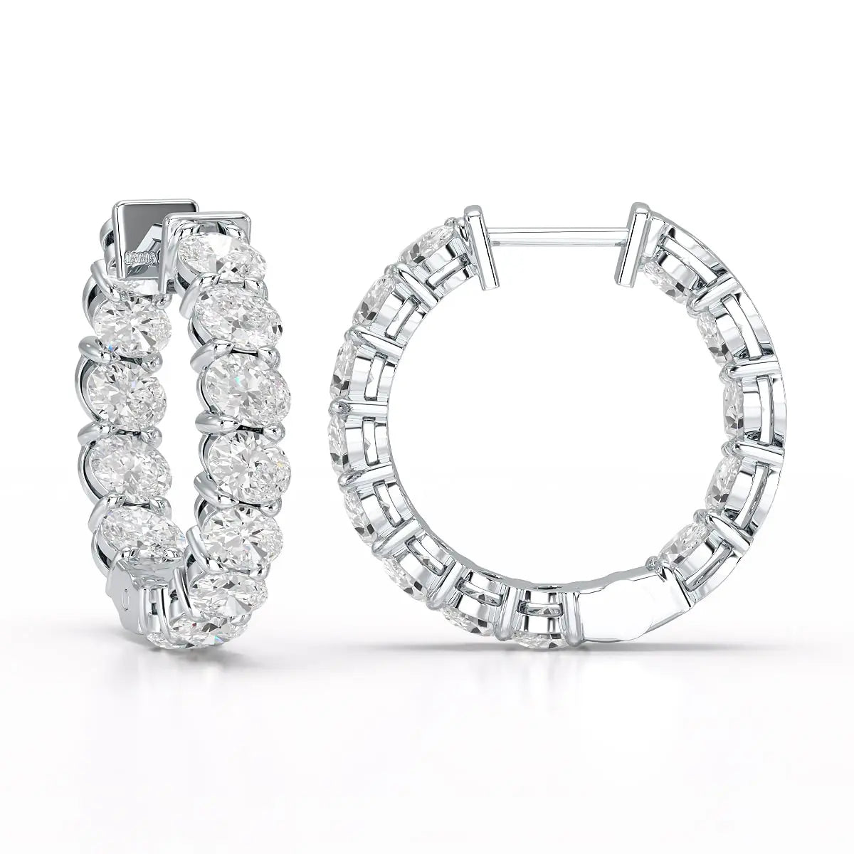 3.9 CT Oval Cut Lab Diamond Hoops Earrings Jama Jewels