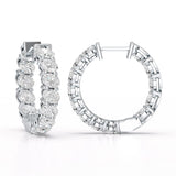 Oval Cut Lab Diamond Hoops Earrings