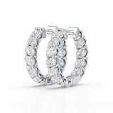 Oval Cut Lab Diamond Hoops Earrings