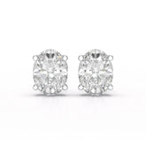 1 CT Oval Pair Solitaire Lab Diamond Stud Earrings