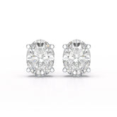 1 CT Oval Pair Solitaire Lab Diamond Stud Earrings