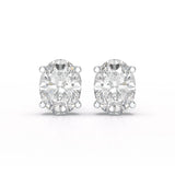 1 CT Oval Pair Solitaire Lab Diamond Stud Earrings