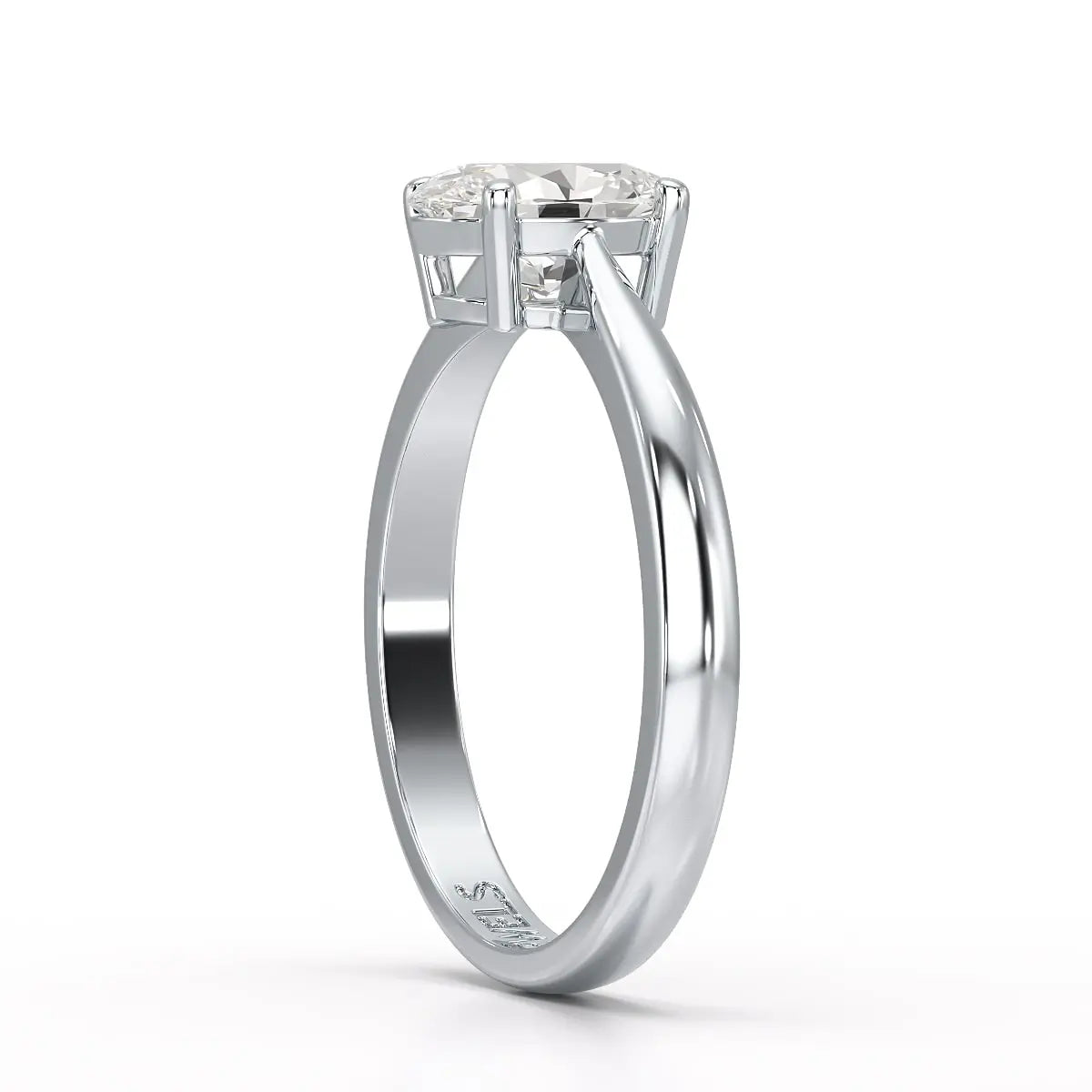 1 Ct Oval Cut Solitaire Lab Diamond Engagement Ring