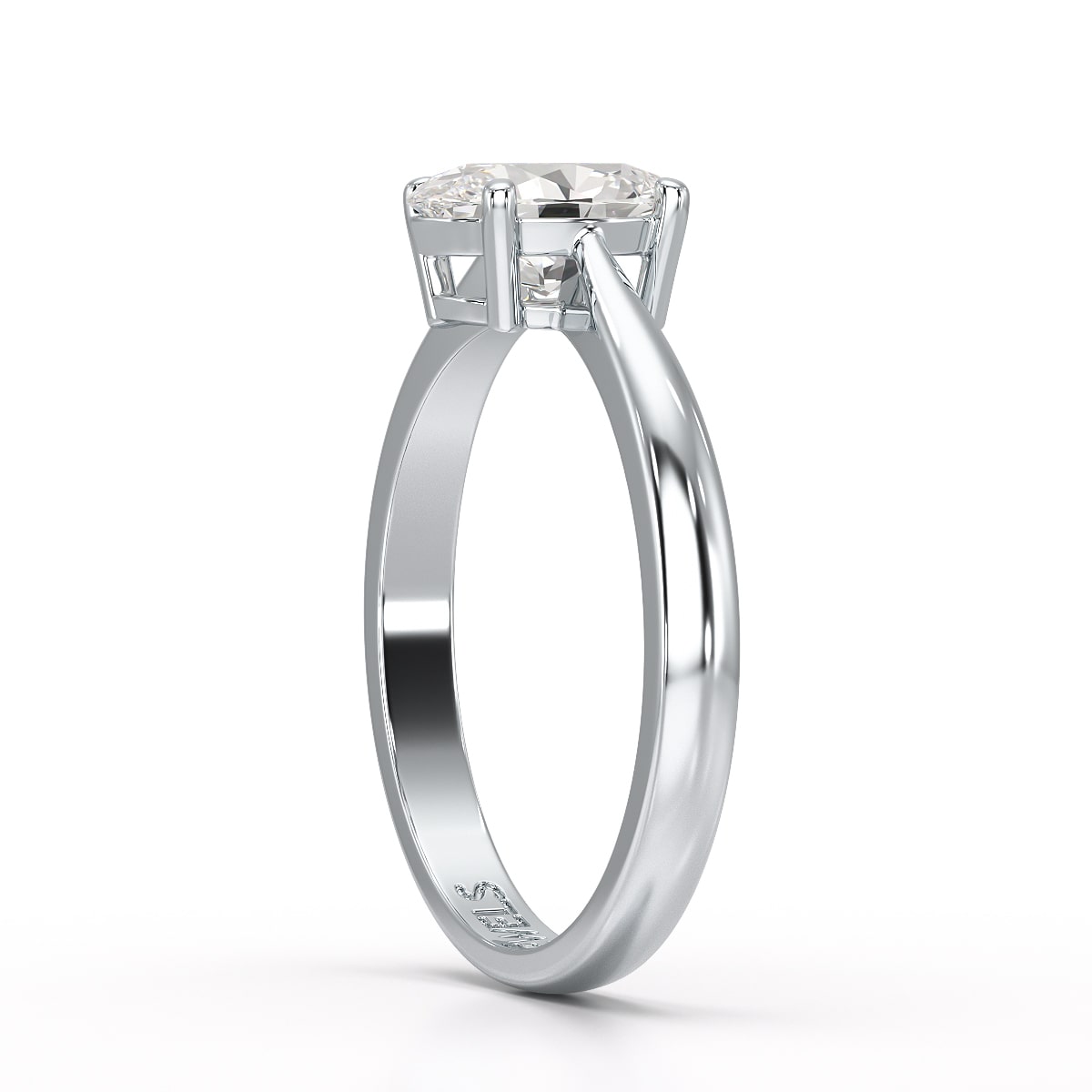 1 Ct Oval Cut Solitaire Lab Diamond Engagement Ring
